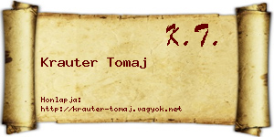 Krauter Tomaj névjegykártya